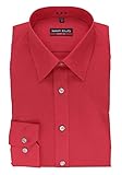 Manschette: Sportmanschette MARVELIS Body Fit Hemd Langarm Uni Popeline feuerrot