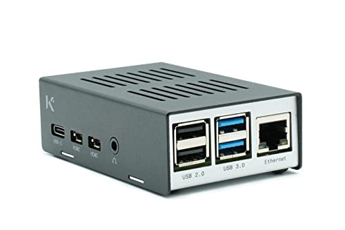 KKSB Raspberry Pi 4 Case, Black & Silver