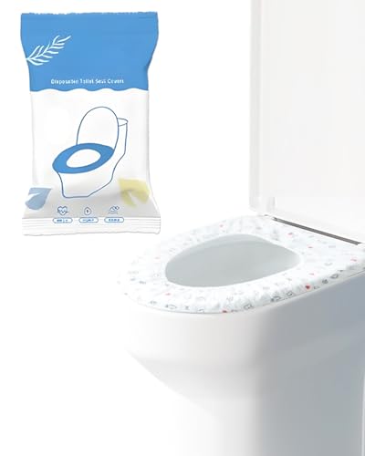 HUVZOR 10Pcs Protector WC Desechable Impermeable - Portátil Protector Water Desechables Papel Cubre Inodoro Paquete Protectores De WC para Viajes al Aire Libre en hoteles