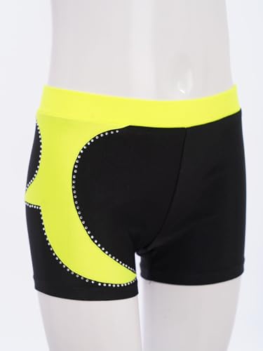Hansber Kids Boys Color Block Gymnastics Shorts Stretchy High Waist Bottoms for Stage Performance4