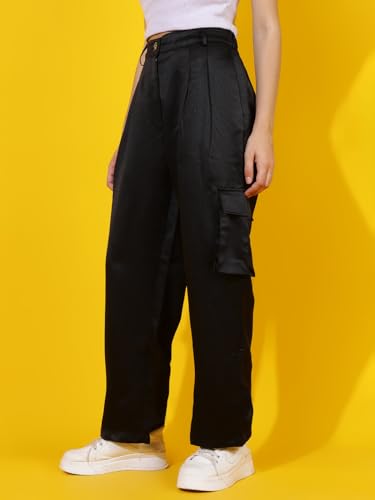 Image of KOTTY Women's High Rise Relaxed || Straight || Joggers Fit Cargo's for Pants || Trousers