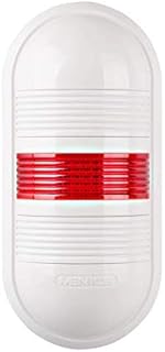 PWEB-1FF-R, Wall Mount LED Signal Light, Red Color 1 Stack, Steady/80dB Alarm, 90-240V AC, IP65