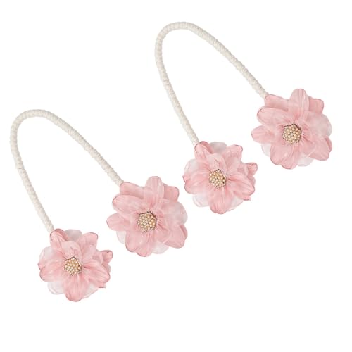 2Pcs Flexible Artificial Flower Curtain Holdback Tie Easy Installation for Easy Use Floral Window Drapery Tieback Clip Adjustabl