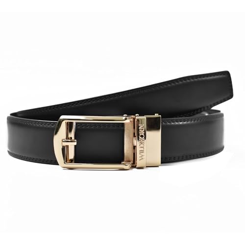Image of WildHorn Men's Leather Belt Gift Set | Genuine Leather belt Strap with 2 Interchangeable Buckles | Formal & Casual Wear Adjustable Belt | Automatic lock leather belt for men