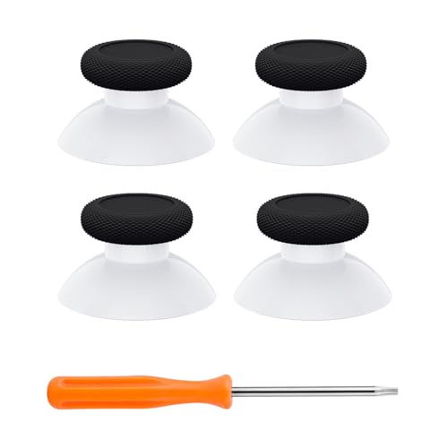 eXtremeRate Thumbsticks for Xbox Series X|S, 4PCS Replacement Joysticks Repair Kit for Xbox Wireless Controller, Custom Accessories Analog Stick for Xbox One S/X/Elite Controller - Robot White &amp; Black