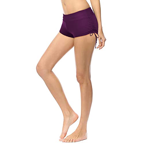 Lejash Classical Women's Swim Boardshorts Beach Bikini Bottoms With Adjustable Ties(Fuchsia,Xl) #TOP6