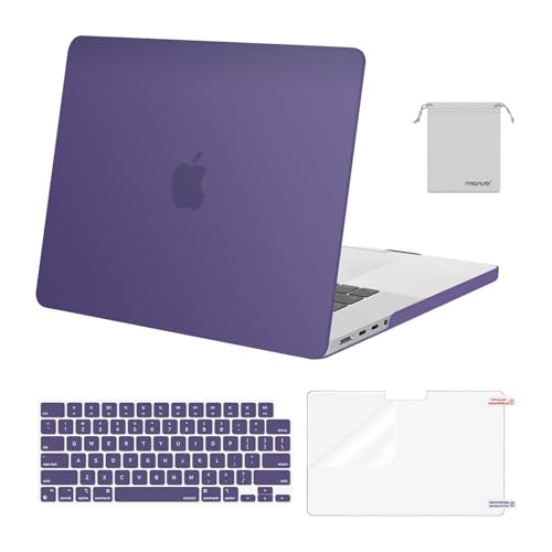 Image of MOSISO Compatible with MacBook Pro 16 inch Case 2025 2024 2023 2022 2021 M4 M3 M2 M1 A3403 A3186 A2991 A2780 A2485 Pro Max, Plastic Hard Shell&Keyboard Cover&Screen Film&Storage Bag, Imperial Purple