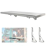 Sidasu 36x12 Inch Folding Concession Shelf, Stainless Steel Food Shelf Stand Serving for Concession Serving Window Food Truck, Kitchen, Counter