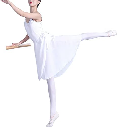 Hoerev Adult Sheer Wrap Skirt Ballet Skirt Ballet Dance Dancewear White