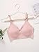 Bras for Women Wavy Deep V No Underwire Soft Wireless Bras Bralettes Comfort Seamless Bralettes Tank Tops Camisole Pink