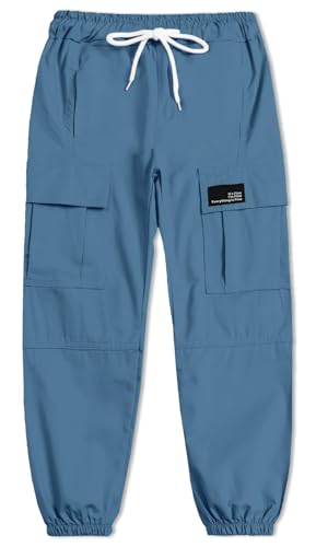 Image of Cromoncent Girls&Womens Cargo Pants Elastic Waist Lightweight Outdoor Jogger Pants, 6 Years - XX-Large