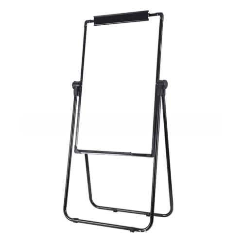 Zvlr 絵画ボード画架立型U型両面磁性ホワイトボードトレーニング板紙掛けオフィス伝言板挟み紙白折りたたみ板昇降スタンドオフィス用品 (ブラック)