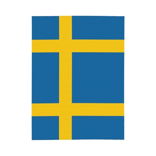 Couverture flanelle drapeau suédois chaude idée cadeau douce pour lit