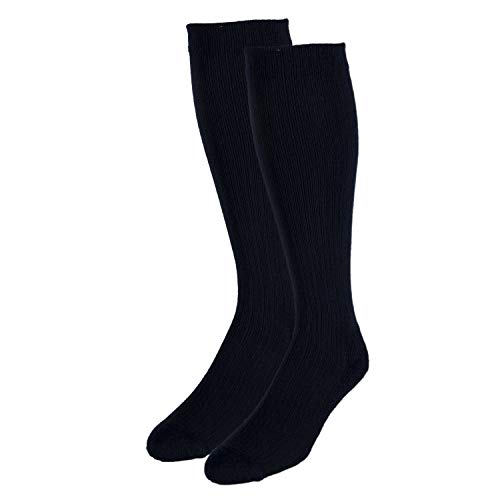 Image of Truform Compression Socks, 10-20 mmHg, Ladies Gym Socks, Knee High Over Calf Length, Navy, X-Large (Pack of 2)