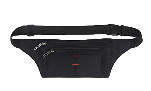 Generic Bluecell Slim Water resistance Sporty Travel Waist Bag for Carrying iPhone 5 4S 3GS Cellphone (Black)