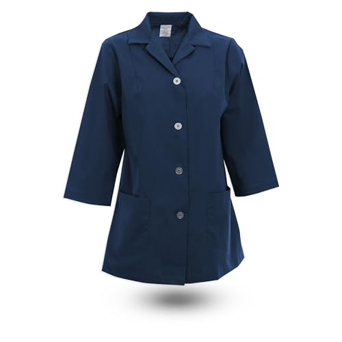 Chef Trends Pinnacle Image Women’s Utility Button Smock US16, Navy, X-Large
