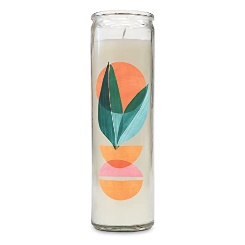 Studio Oh! CAC81 Southwest Desert By Kristian Gallagher Citronella And Citrus Zest Cathedral Candle, White Pillar Candle In Decorative Glass Candle Cylinder cover