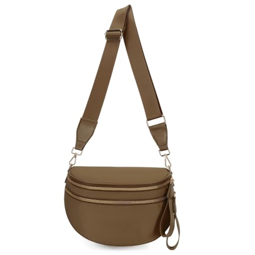 Small Crossbodybag for Women Trendy Nylon Bum Bags Plus Size Fanny Pack SlingBag BeltBag for Women Travel (caramel)