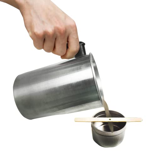 Candle Making Pouring Pot 101oz,Large Double Boiler Wax Melting Pot,304 Stainless Steel Candle Making Pitcher with Heat-Resistant Handle and Dripless Pouring Spout Design