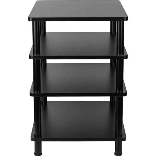 Dayton Audio 4-Tier AV Media Stand &ndash; Sturdy Audio Rack Shelf for Stereo, Hi-Fi, and Home Theater Equipment &ndash; Modern Audio/Video Component Organizer