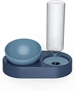 CHANG Cat feeder ,2 in 1 Automatic Cat Water Dispenser and Food Bowl Set, Raised Puppy Cat Feeding Bowls Tilted Cat Bowls with Stand, Food Bowls for Small Dogs Kitten