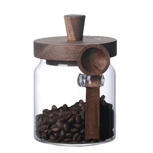 Générique Bocaux En Verre, 400/600 / 900 Ml Stockage Des Aliments Ronds Avec Couvercle Et Cuillère, Boîte À Air Hermétique, Pot De Maçon, Pots De Rangement Au Poivre Pour Salon Bain Sel Épice