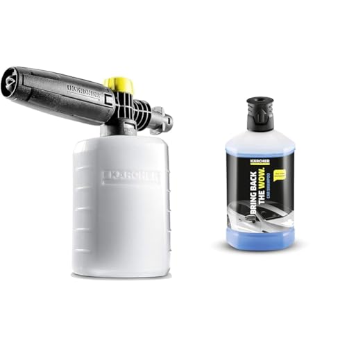 Image of Kärcher FJ6 Foam Nozzle - Pressure Washer Accessory & 62957500 1 L, 3-in-1 Car Shampoo Plug and Clean, Pressure Washer Detergent