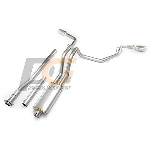 POWERGO MOTORSPORT 1252D01500 Dual Outlet Side Exit Cat-back Exhaust System for F-150 XL XLT SSV King Ranch Lariat 2WD 4WD 2.7L 3.5L 5.0L V8