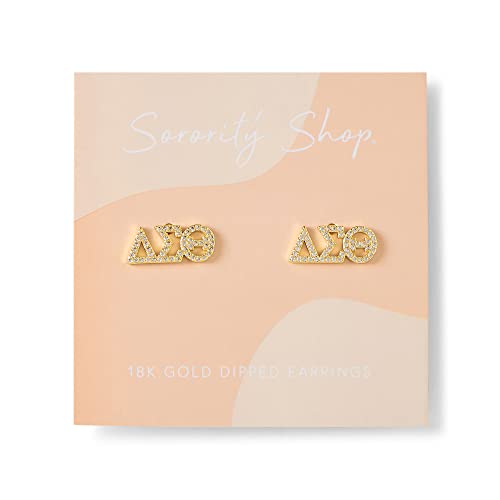 Sorority Shop Delta Sigma Theta Earrings — DST 18K Gold Plated Sorority Gifts Earrings, Long-Lasting Delta Sigma Theta Gifts for Women2