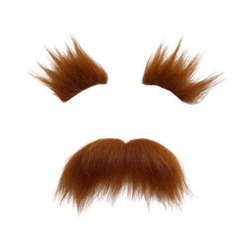 KIRVOS 1pcs Fausses Sourcils De La Moustache,Ensemble de Sourcils de Fausse Barbe,Moustaches Auto-adhésives Costume de Sourcils,Accessoire de Fête, Costume...