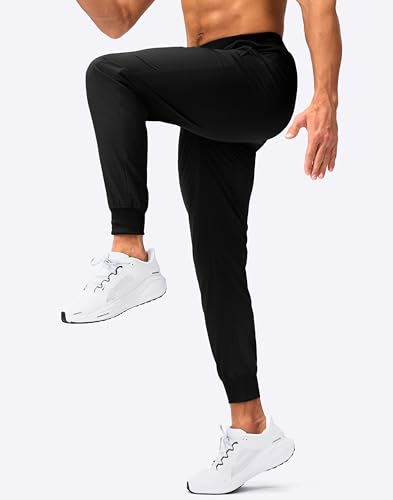 Pudolla Mens Joggers with Zipper Pockets Lightweight Sweatpants Workout Athletic Pants for Gym Running Golf2