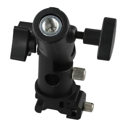 MoSundi Schirmständer aus Metall mit drehbarer E-Typ-Halterung für weiche reflektierende Regenschirme, 8 mm Loch, kompatibel mit den meisten Blitzen...