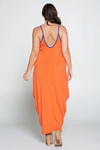 Image of BFFBABY Women's Casual Maxi Dress Sleeveless Tie Dye Spaghetti Strap Summer Plus Size Swing Sundress with Pockets