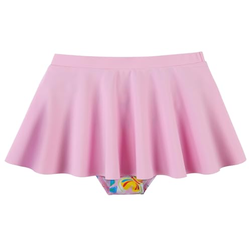 Image of BAOHULU Girls Two Piece Swimsuits Rash Guard Ruffle Bikini Skirt Short Sleeves Beach Dress Swimwear UPF 50+ 3-12Y