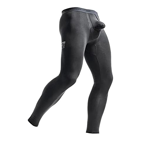 AOCRD Men's Sports Leggings for Men Comfortable Lightweight Warm Men's Leggings Long Johns Sexy Elephant Bulge Pants Long Trousers, gray, XL Cover