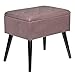 Silla Otomana Taburete Tapicero tapizado Terciopelo Tercha Tela Taburete Puf Pouch Taburete Piernas de Madera Tapa extraíble Almacenamiento (Color : Rose)