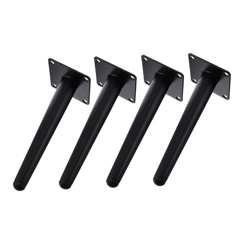 TOYANDONA 4個 家具支?腿 アイアン製 斜めテーパー ソファ ベッド ティーテーブル用 高耐荷重 安定性 変形防止 家具リメイク用 ブラック