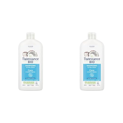 Natessance - Shampooing extra-doux - Coco Bio & Kératine végétale 500 ml (Lot de 2)