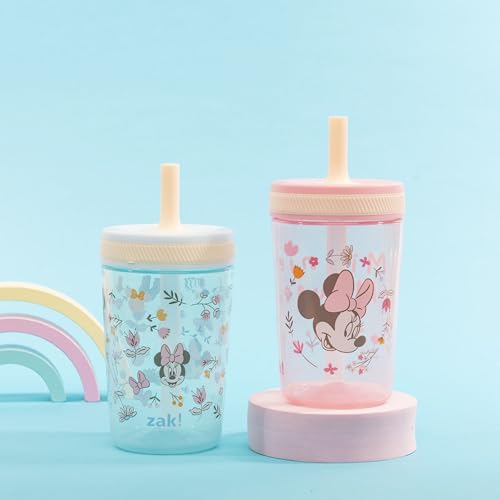 Image of Zak Designs Disney Minnie Mouse Kelso Toddler Cups For Travel or At Home, 15oz 2-Pack Durable Plastic Sippy Cups With Leak-Proof Design is Perfect For Kids (Minnie Mouse)