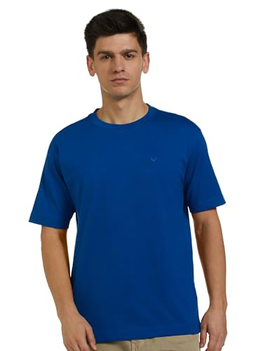 Image of Allen Solly Men's Cotton T-Shirt | Drop Shoulder | Back Print | Regular Fit | Casual Streetwear Style