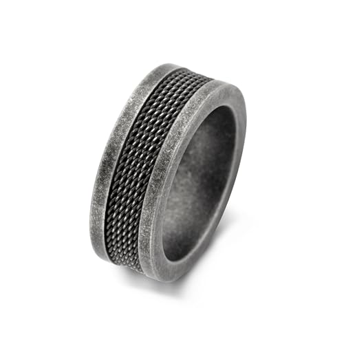 Bague Homme Acier Frank 1967 7FR-0018-61 taille 61 ruban large 8 mm