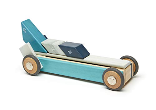 42 Piece Tegu Magnetic Wooden Block Set, Blues, 1-99 years old