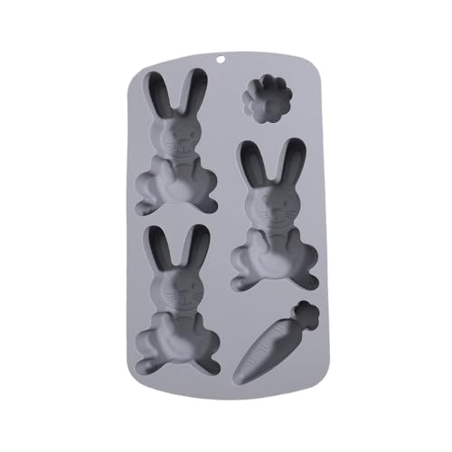 Moule à chocolat 3D en forme de lapin avec démoulage facile - Moule en résine - Pour la fabrication d'oursons en gomme, cupcakes, bonbons, gelée de fruits,...