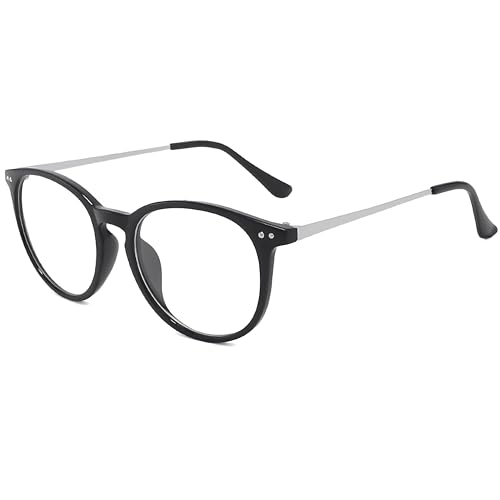 Image of Kursan Non Prescription Clear Lens Fake Glasses for Women Men Retro Round Plastic Frame Eyeglasses