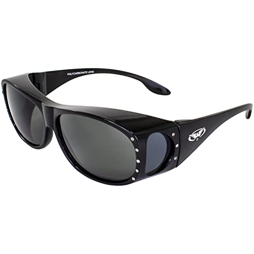 Global Vision Eyewear Fanfare 2 Sunglasses, Smoke Lens, Fits Over Glasses