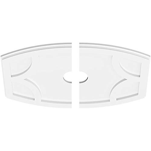 Image of Ekena Millwork CMP24X16KY2-03000 Kailey Architectural Grade PVC Contemporary, Two Piece Urethane Ceiling Medallions 24 inchW x 16 inchH x 3 inchID x 13 inchC x 1 inchP