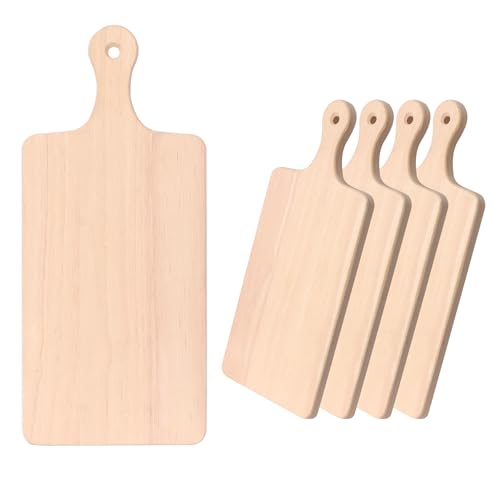 Juego de 4 tablas de cortar rectangulares de madera beige miniatura 1