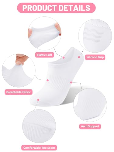 Cooraby 12 Pairs Boys Girls No Show Heel Grip Low Cut Socks Athletic Mesh Running Socks3