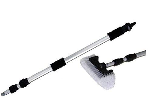 【洗車ブラシ5面タイプ&ハンドル2.1mセット】伸縮通水タイプ ワンボックスカーからトラック.バスまで ヘッドから水が出て便利