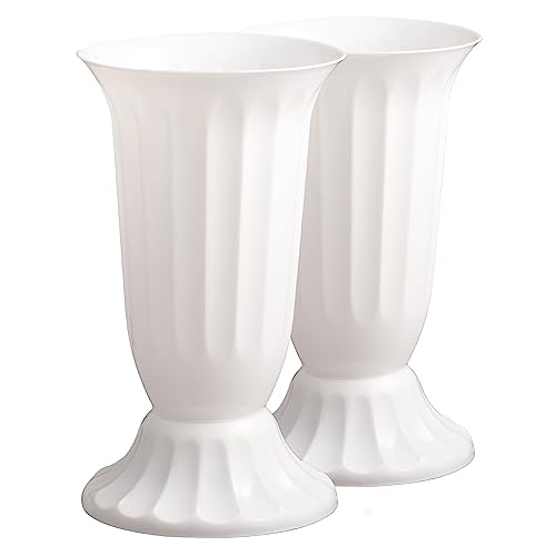 Plastia Vaso Autoirrigante Roseta 1 Litro, Con Peso Alla Base, Colore Nero, Per Cimitero, Esterno E Interno - 2